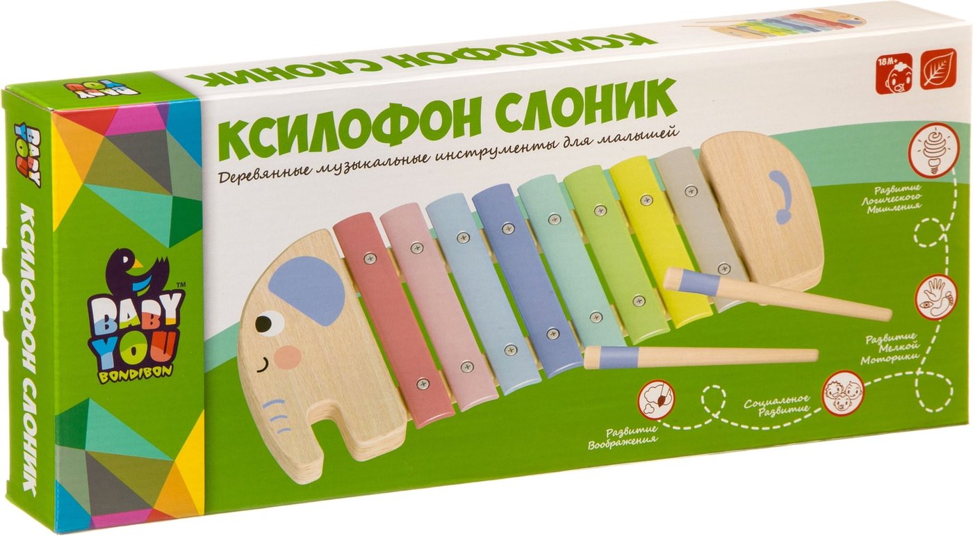 

Развивающая игрушка Bondibon Baby You Ксилофон Слоник ВВ4014