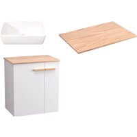  Lauter Комплект мебели для ванной Adri тумба, столешница, раковина (59 см, белый глянец)