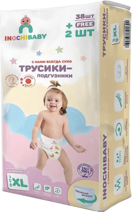

Трусики-подгузники Inochibaby XL 13-17 кг 83211845 (40 шт)