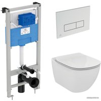Инсталляция для унитаза Ideal Standard Tesi Aquablade + кнопка Olias M2 (хром) S0079R0121AA