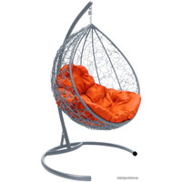 Подвесное кресло M-Group Капля 11020307 (серый ротанг/оранжевая подушка)