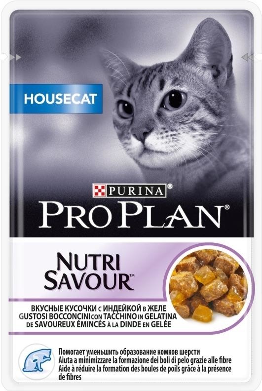 

Пресервы Pro Plan Nutrisavour Housecat с индейкой в желе 0.085 кг