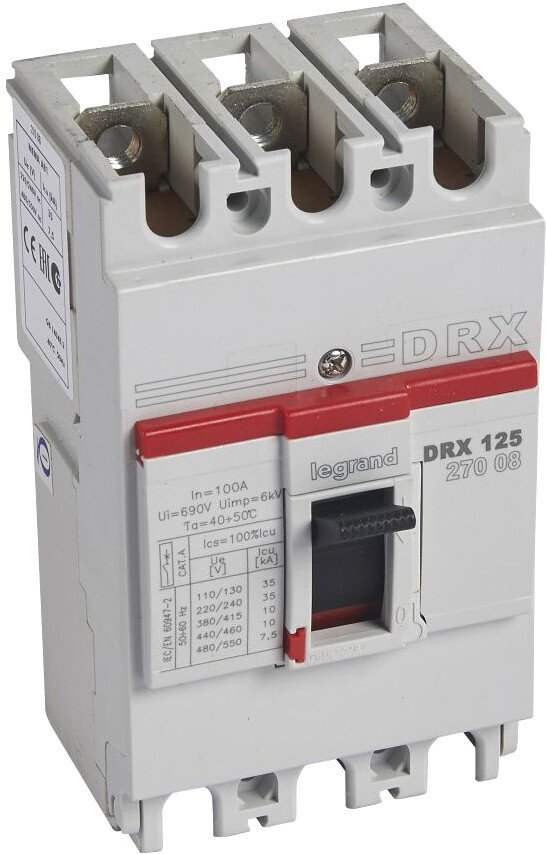 

Выключатель автоматический Legrand DRX 125100A 3P 10KA 27008