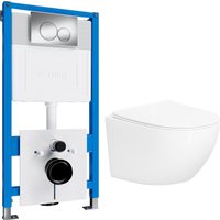 Унитаз подвесной Lauter Sulzdorf (белый с микролифтом и кнопкой смыва 219701E хром)