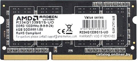 AMD Radeon R3 Value Series 2GB DDR3 SODIMM PC3-10600 R332G1339S1S-U
