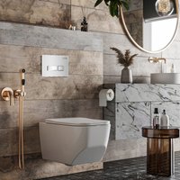 Унитаз подвесной Roxen Porto One Rimless 6 в 1 StounFix Dual Fresh 639404 (белое стекло)