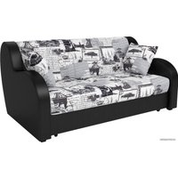 Диван Мебель-АРС Аккордеон Барон (жаккард/экокожа, газета/черный)