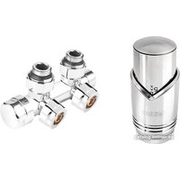 Комплект для подключения Ferro Угловой с термоголовкой ZTD30CR (хром)