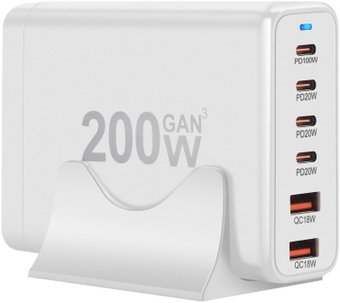 Сетевое зарядное USBTOP 1006P200WB 559447 (белый)