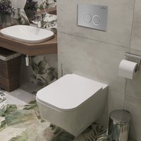 Унитаз подвесной Roxen Boro One Rimless 6 в 1 StounFix Dual Fresh 532055 (кнопка: матовая)