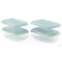 Набор контейнеров Полесье №40 1.6л с крышками 73782 (4 шт, прозрачный/бледно-оливковый)