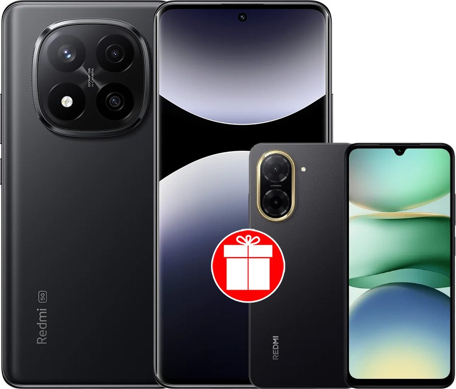 

Телефон Xiaomi Redmi Note 14 Pro+ 5G 8GB/256GB международная версия (черный) + Xiaomi Redmi A5 3GB/64GB (полуночный черный) по акции