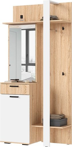 Тумба для обуви Стендмебель Санса ПР-01 (белый/дуб сонома)