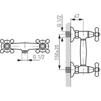 Смеситель Ferro Retro New Chrom XD7