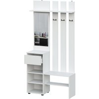 Стенка NN мебель Денвер с зеркалом (белый) в Солигорске