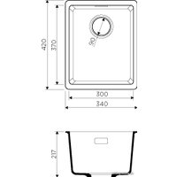 Кухонная мойка Omoikiri Kata 34-U CA