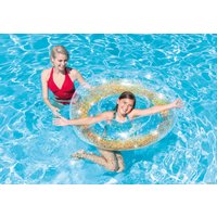 Круг для плавания Intex Transparent Glitter Tubes 56274 (золотой)