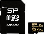 Golden Series High Endurance microSDXC SP064GBSTXDV3V1HSP 64GB (с адаптером)