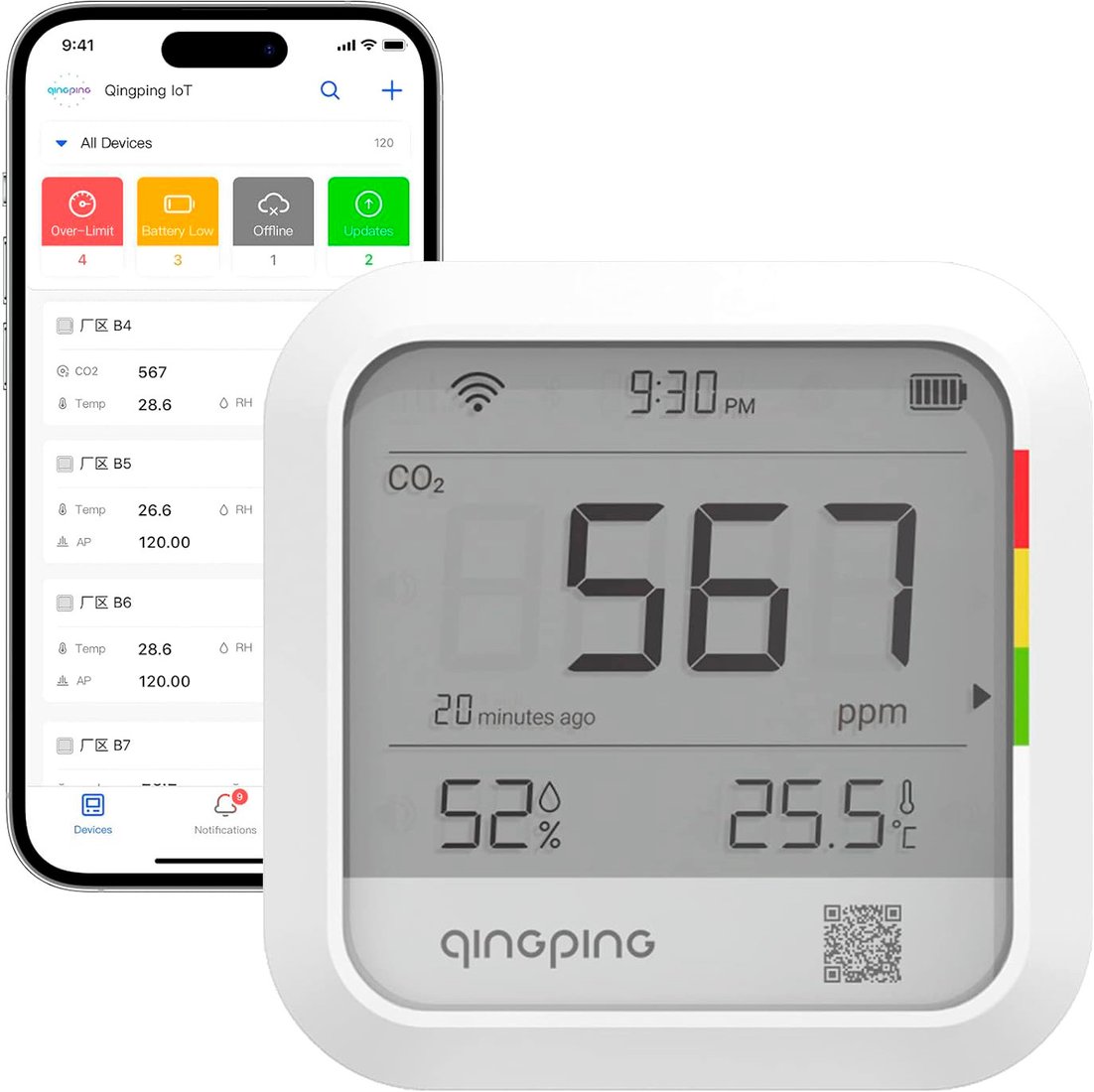 

Метеостанция Qingping CO2 & Temp & RH Monitor CGP22C