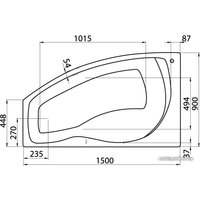 Ванна Santek Майорка 150x90 L (1WH111984)