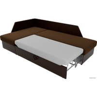 Угловой диван Лига диванов Андора 28771 (левый, микровельвет/экокожа, коричневый)