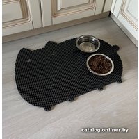 Коврик под миску Alicosta ЭВА 600x400 кот (соты/серый)