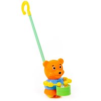 Развивающая игрушка Полесье Каталка Медвежонок с ручкой 96654