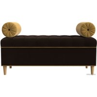 Банкетка Лига диванов Глория 113677 (микровельвет коричневый/желтый/желтый)