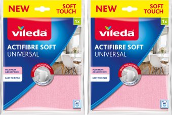 Салфетка хозяйственная Vileda Actifibre Soft Universal 171805 2 уп (розовый)