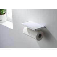 Держатель для туалетной бумаги Aquatek Европа AQ4919MB (с полкой, черный матовый)