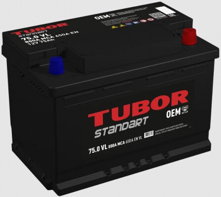 

Автомобильный аккумулятор Tubor Standart R+ (75 А·ч)