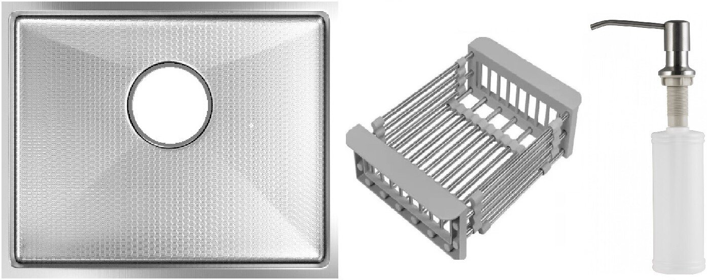 

Кухонная мойка Schtoff Undermount Best Decor Silver 5545 + коландер KR-1 GREY + дозатор SD-1 SILVER