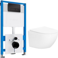 Унитаз подвесной Lauter с инсталляцией Sulzdorf с микролифтом и кнопкой смыва 219704HD (белый/черный)