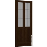 Межкомнатная дверь Ладора Квадро 2/7 дуб коричневый