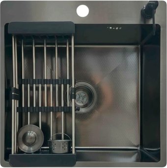 Кухонная мойка Vermon LS5050 Black Emb