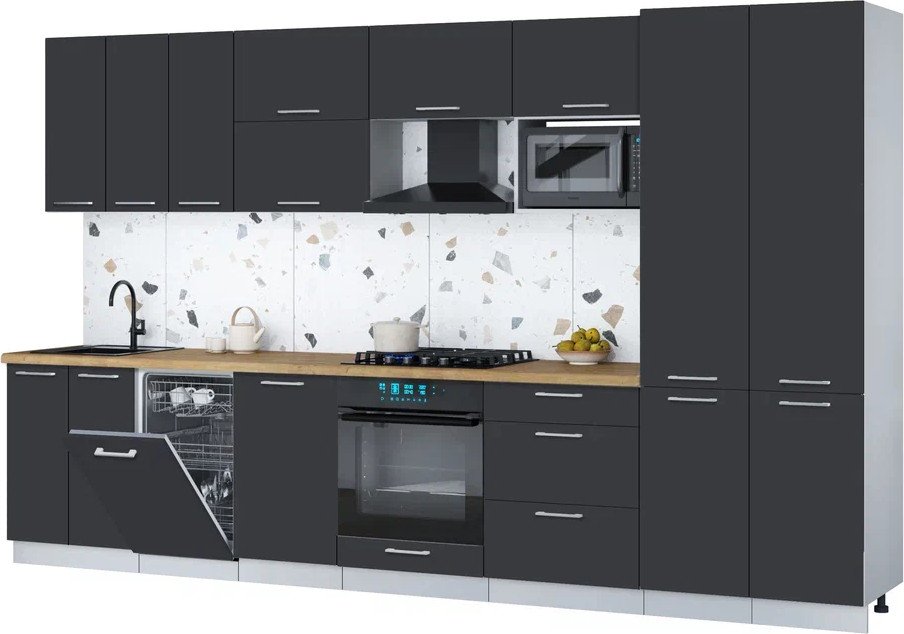 

Готовая кухня Интерлиния Мила Gloss 3.5-ПМ4 (пепел/пепел/дуб бунратти)