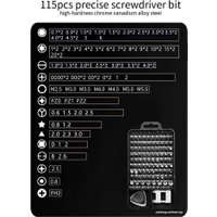 Набор отвертка с битами и головками USBTOP 557283 (115 предметов)