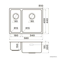 Кухонная мойка Omoikiri Tadzava 58-2-U/I-IN Ultra 15 IN-L (нержавеющая сталь)