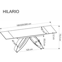 Кухонный стол Halmar Hilario 180-260/90 (светлый травертин/кашемир)