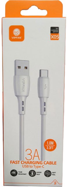 

Кабель Vipfan X05 USB Type-A - USB Type-C (1 м, белый)