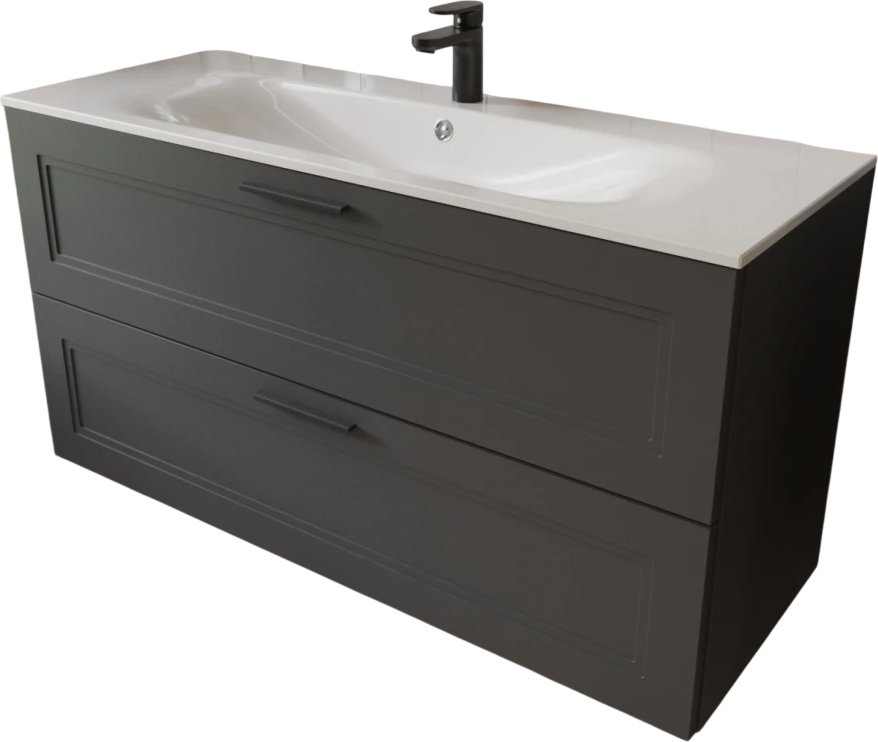 TERMINUS Тумба с умывальником Классик 120x62x45 с 2 ящиками CLA101202701601O (графит)