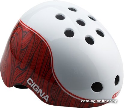 Cпортивный шлем Cigna WT-025 (р. 48-53, белый/красный)