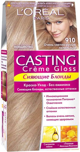 Крем-краска для волос L'Oreal Casting Creme Gloss 910 Oчень светло-русый пепельный