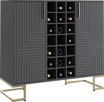 Комоды, тумбы Involux Неаполь 233H211 (графит/черный матовый/золото)