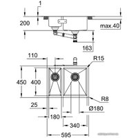 Кухонная мойка Grohe K700U 60-S 59.5/45 1.5 rh 31576SD1 (правая)