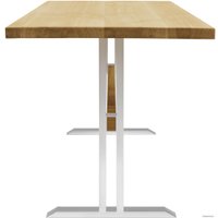 Кухонный стол Buro7 Двутавр 110 (классика, дуб натуральный/белый)