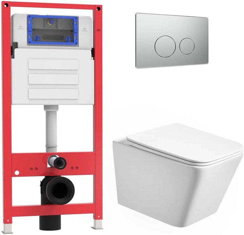 

Унитаз подвесной Oliveeka OL-MQ-003 + OL-5014 + OL-R22-BN (никель матовый)