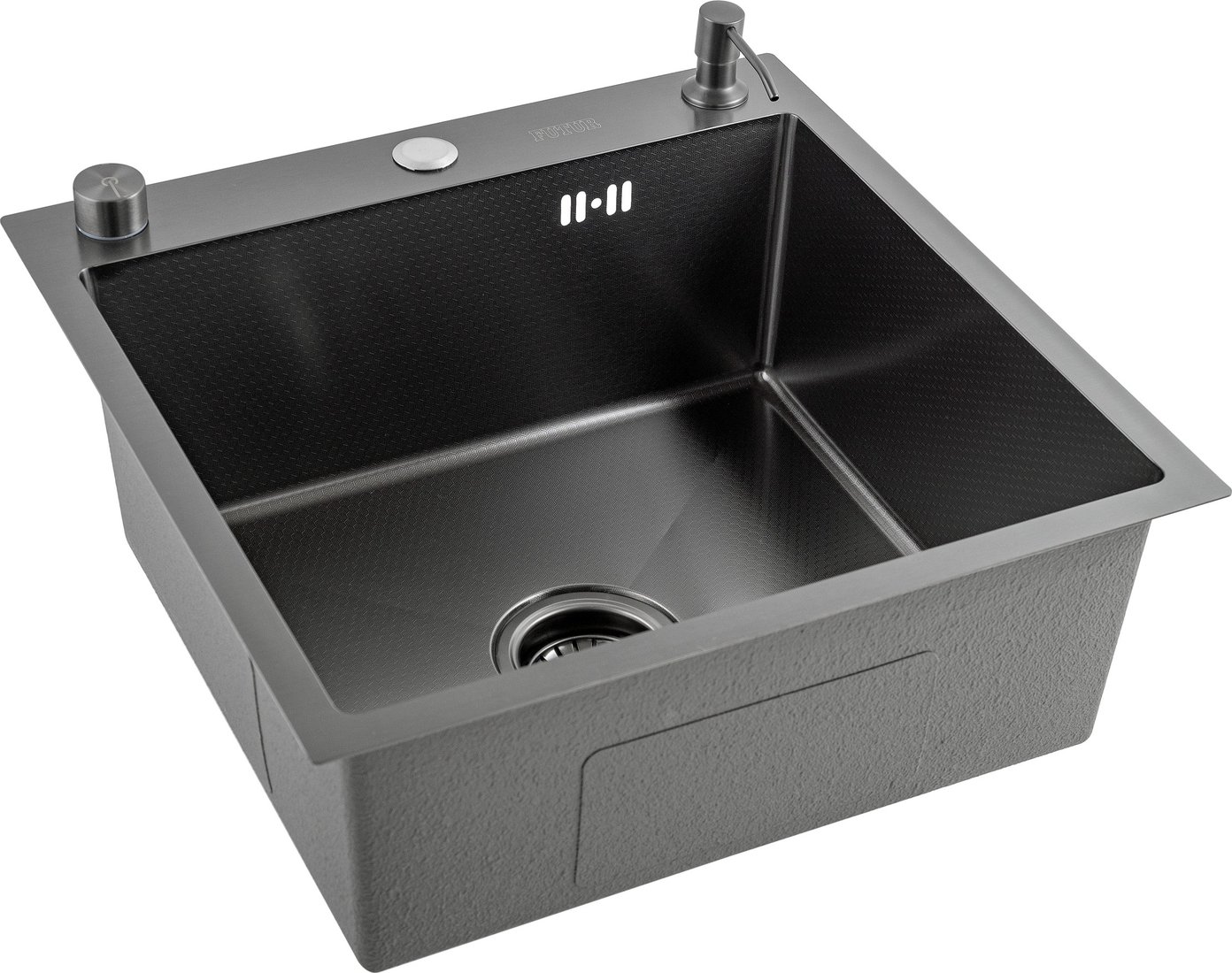 

Кухонная мойка Futur FK 5050 Eco Embossing Pop-up Econom (Black Nano)