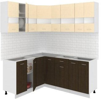 

Готовая кухня Кортекс-мебель Корнелия Экстра 1.5x1.8 без столешницы (венге светлый/венге)