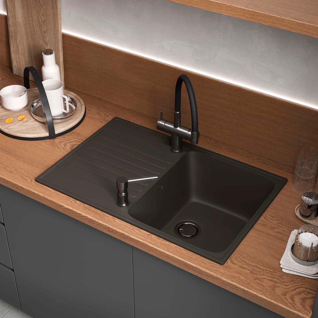 

Кухонная мойка Reflexion Bolero RF0574BL